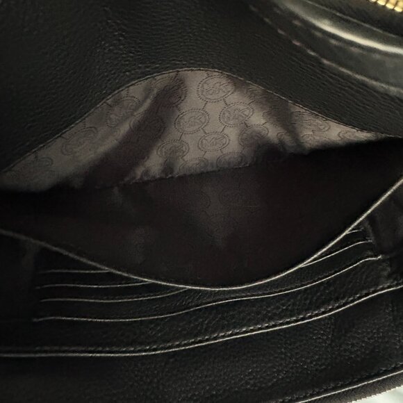 Michael Kors Pebbled Leather Black Crossbody Double Zip Adjustable Strap - Picture 7 of 11